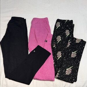 Galaxy and Pink Kids Leggings Trio